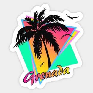 Grenada Cool 80s Sunset Sticker